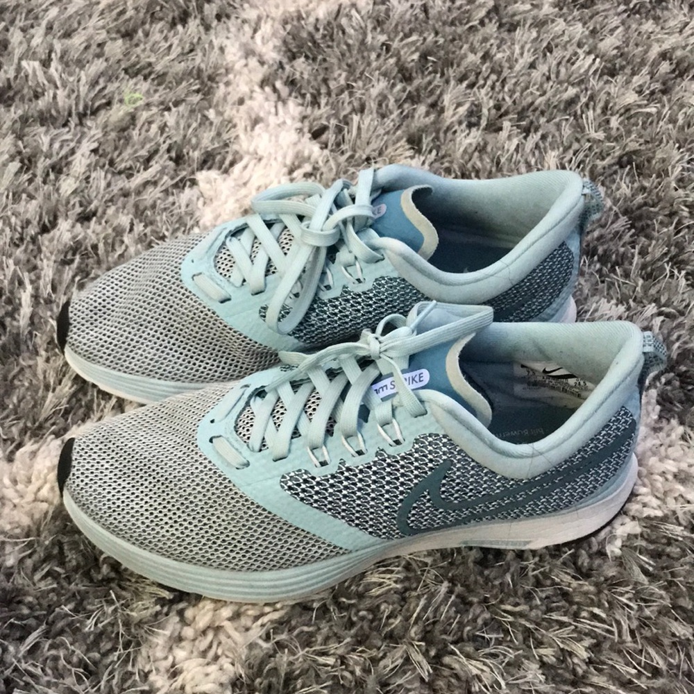 Blue nike running shoes